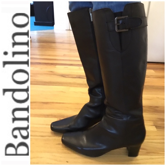 Bandolino Shoes - Bandolino Boots Black Leather Heeled